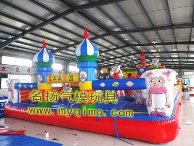 【廠家生產(chǎn)適合全國(guó)范圍內(nèi)適用的氣模玩具 熊出沒大滑梯】?jī)r(jià)格,廠家,圖片,淘氣堡,項(xiàng)城市花園名揚(yáng)氣模玩具廠-